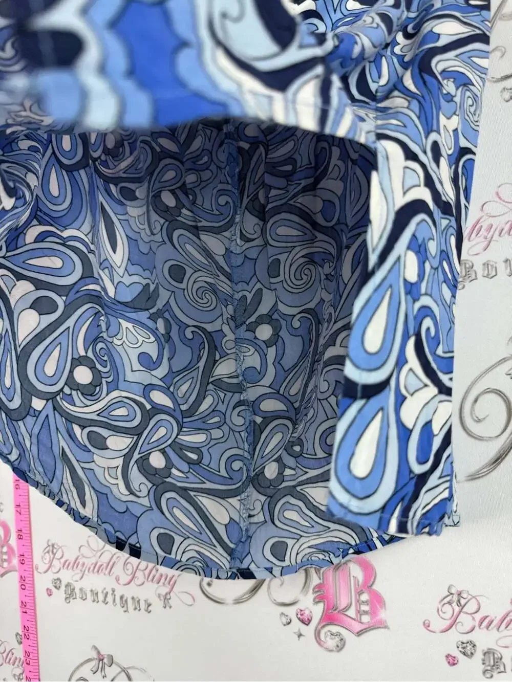 Streetwear Society mini skirt floral Blue Swirl Mini Skirt with Tie Front